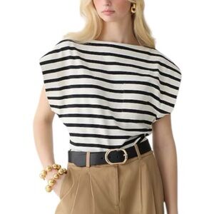 J. Crew Black and White Striped Blouse